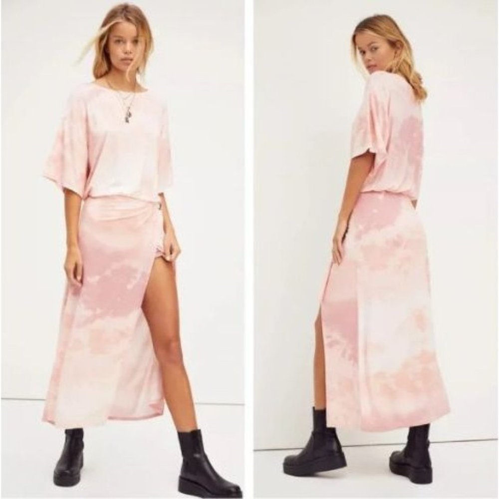 NWOT Free People Pink Earth Alyssa Wrap Maxi Dress - Large